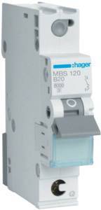 Hager Leitungsschutzschalter MBS120 1polig 6kA B-20A Quick Connect 1M Install.Baumaterial