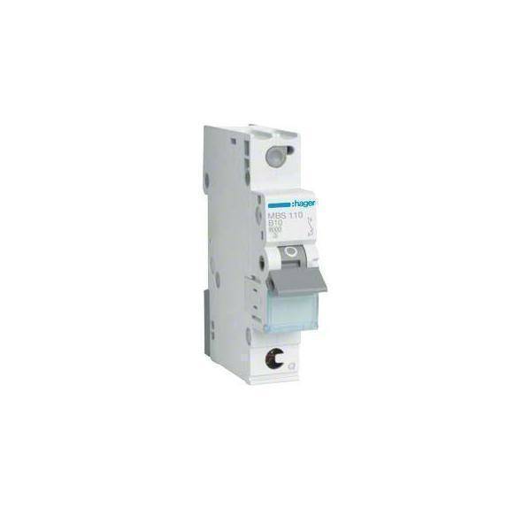 Hager Leitungsschutzschalter MBS110 1polig 6kA B-10A Quick Connect 1M Install.Baumaterial