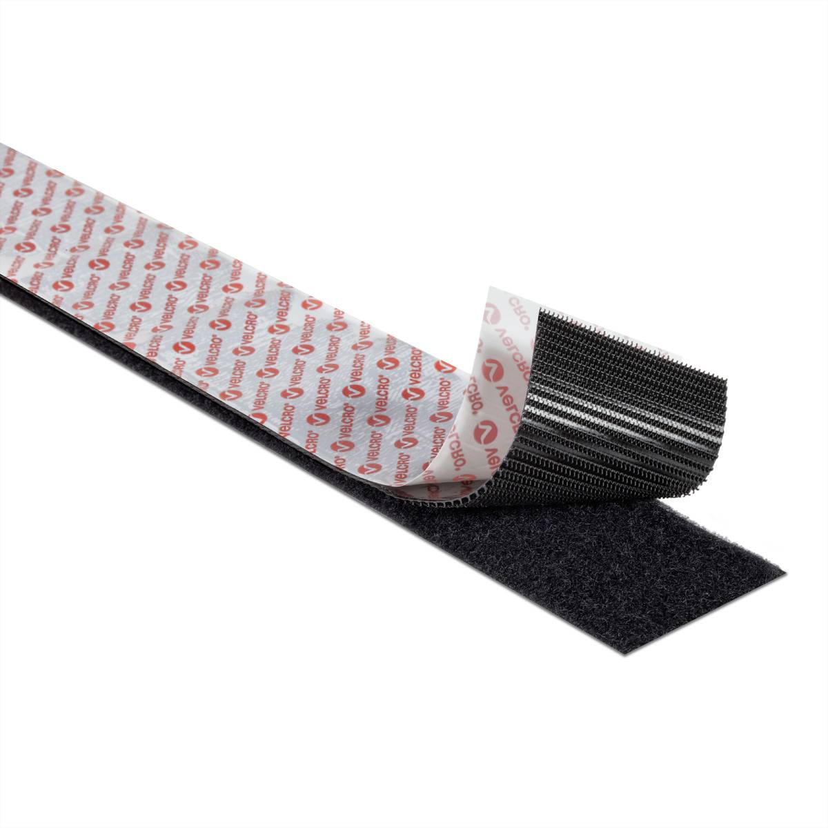 VELCRO® Klettband Extra Stark Selbstklebend, Haken &amp, Flausch 50mm x 1m Schwarz Installation /