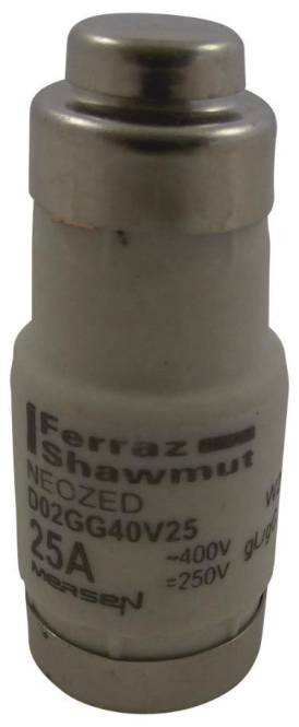 Mersen 01701.025000 D02 25A gG 400V gelb NEOZED Sicherungseinsatz (Inhalt 10 Stück)