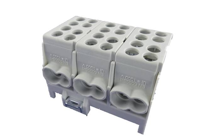 Pollmann Hauptleitungsabzweigklemme grau 3-pol. 25qmm HLAK 25-3/6S Install.Baumaterial