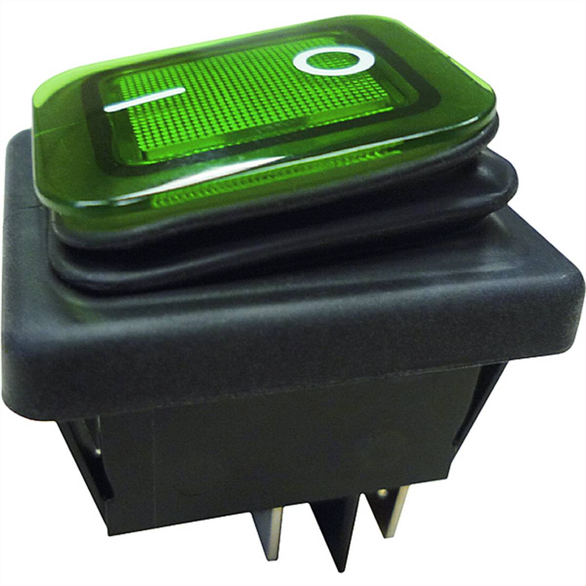 BACHMANN Wippenschalter Serie 3627, Aus schalter, bel., 2polig, IP65, schwarz / grün Interbär