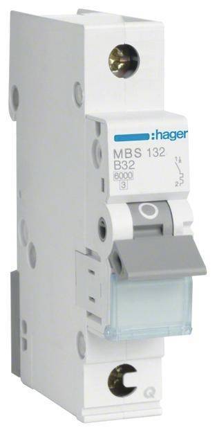 Hager Leitungsschutzschalter MBS132 1polig 6kA B-32A QuickConnect 1M Install.Baumaterial