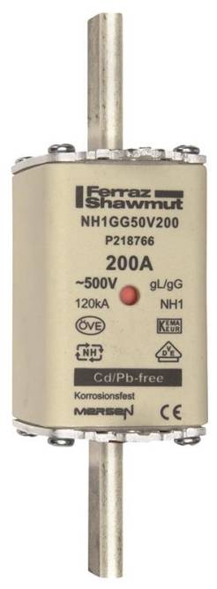 Eine zylindrische Sicherung mit der Bezeichnung „Ferraz Shawmut NH1GG50V200