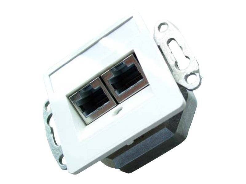 SETN L6-DAT-DOSE CAT6 2xRJ45 501272 RAL1013 perlweiÃŸ horizontal Install.Baumaterial Netzw.Telekomm