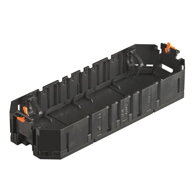 OBO UT4 Universalträger f.Instsgeräte 208x76x36 PA gsw RAL9011 7408725 Install.Baumaterial