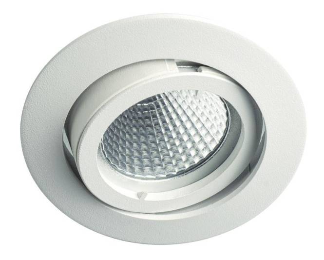 RUTEC Einbaustrahler mattweiß ALU55371M schwenkbar DA68mm o.Sprengring f.LM 50mm Innenleuchten