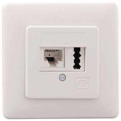 RB Kombi Anschlussdose 133 112 01 IAE/UAE 8(6)-TAE 6F+N UP reinweiss Install.Baumaterial