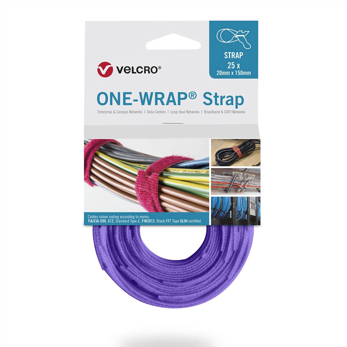® One Wrap® Strap 20mm x 330mm, 25 Stück, violett Installation / Reinigung Kennzeichnung