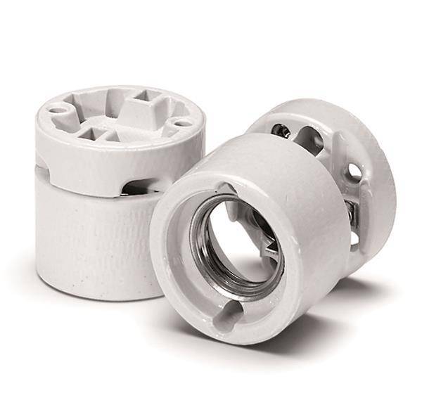 Vossloh Fassung E27 Porzellan 534835 weiß 2-tlg Aufbaufassung Techn.Licht/Wohnraum Leuchtenzubehör