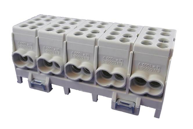 Pollmann Hauptleitungsabzweigklemme grau 5-pol. 25qmm HLAK 25-5/10 GR-S Install.Baumaterial