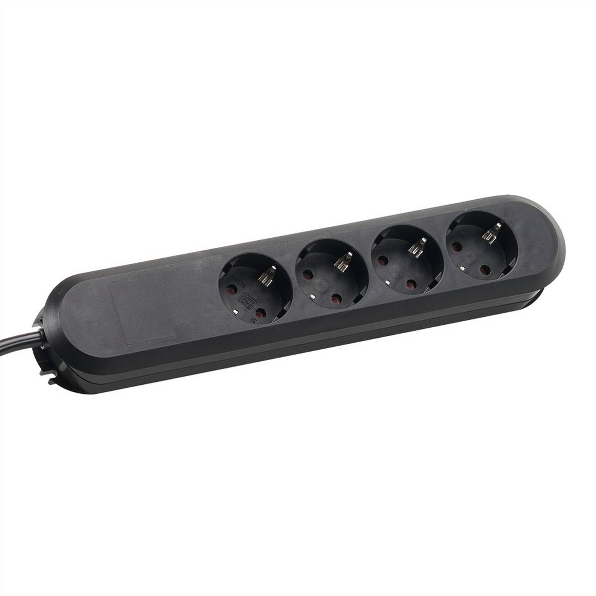 BACHMANN SMART Steckdosenleiste 4x CEE7/3 schwarz, Strom 1,5m CEE7/7 Steckdosenleisten