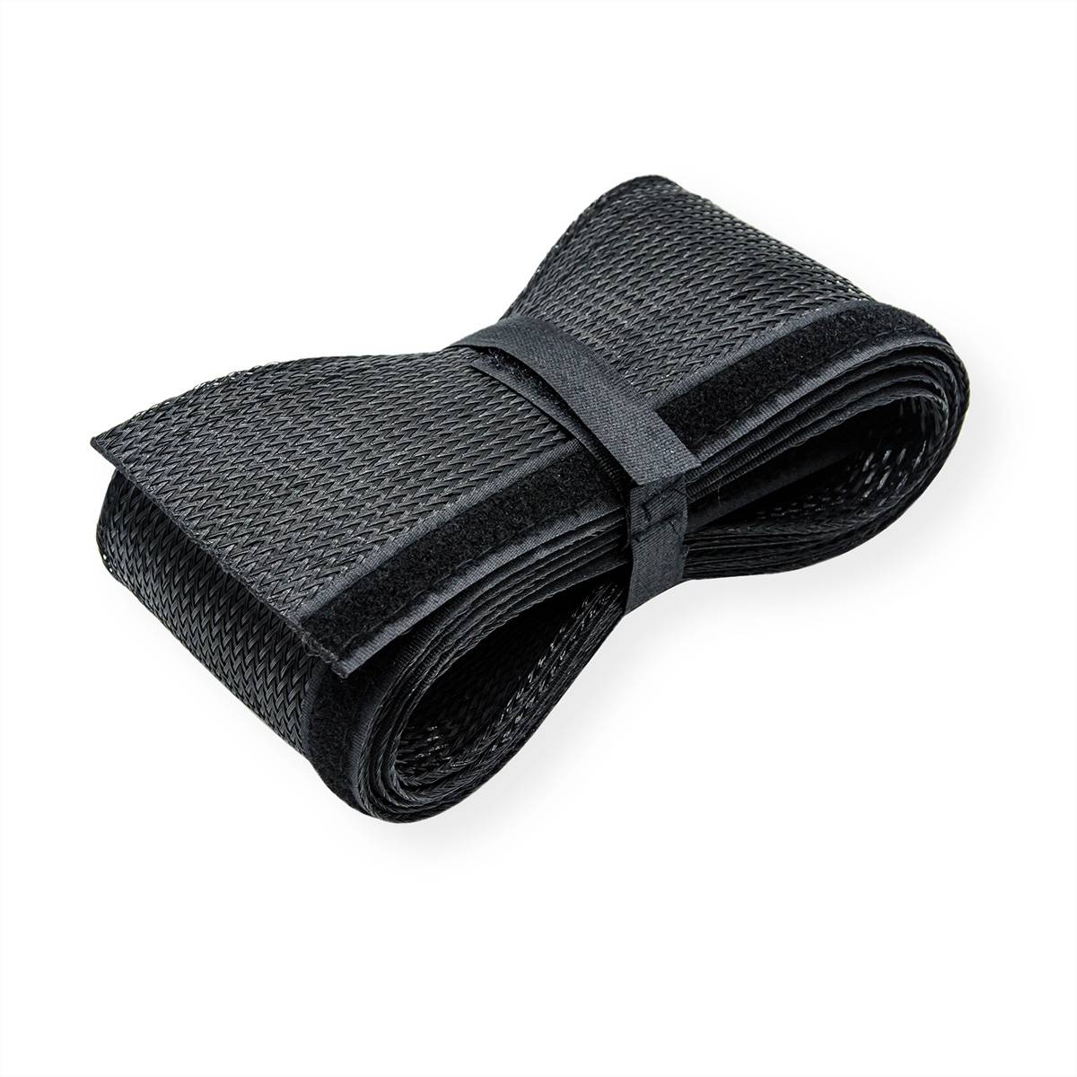 ROLINE PVC Gewebeschlauch für Kabelbündelung, mit Klettband, schwarz, 2,5 m Kabelmanagement
