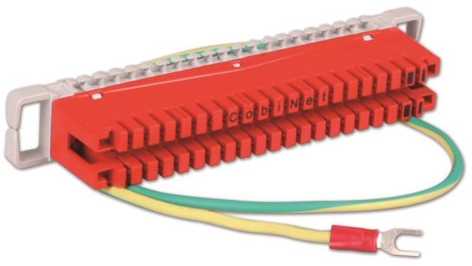 CobiNet 112683 LSA-Erddrahtleiste 2/38 f.Montagewanne/-kanal groß RAL3020 Install.Baumaterial