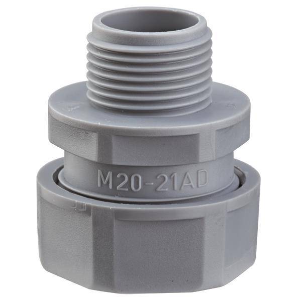 FLEXA Kunststoffverschraubung USK-M20 AD21 M 20 x 1,5 grau Install.Baumaterial Verlegesys/Verbi.Mat