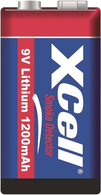 Xcell 9v Lithium Batterie 131347 1200mAh für Rauchmelder Install.Baumaterial Hauskomm/Batt/Sicher