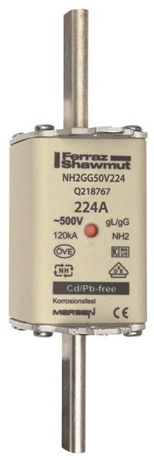 Mersen 1B273.000000 NH2 224A gG 500V NH-Sicherung sfü spannungsführend Install.Baumaterial
