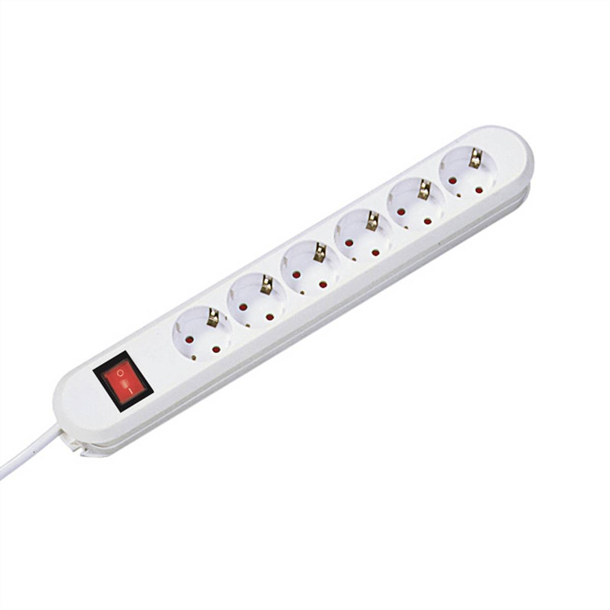 BACHMANN SMART Steckdosenleiste 6x Schutzkontakt, Schalter, weiß, 1,5 m Steckdosenleisten