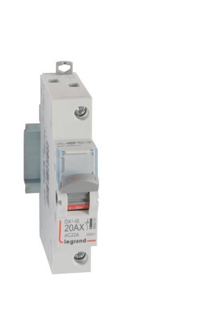 Legrand 406401 DX3 Lasttrennschalter 1p 20A 250VAC Kategorie AC-22A Install.Baumaterial