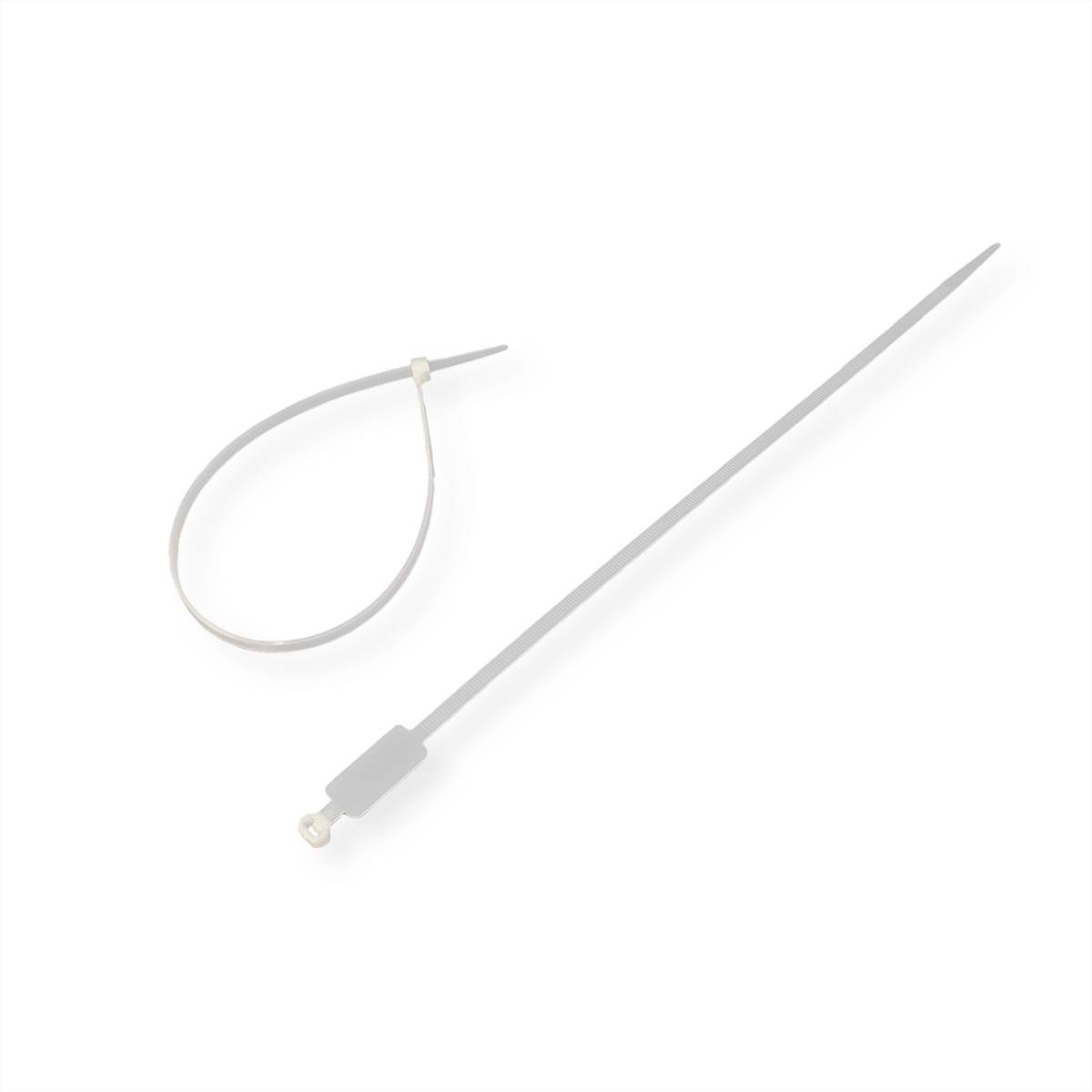 VALUE Kabelbinder, 30cm, 4,8mm, Beschriftungsfeld, 100 Stk. Klettbänder / Kabelbinder