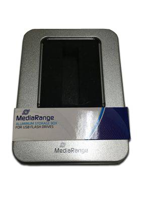MediaRange Aluminium-Box Aufbewahrung von USB Sticks silber Multimedia-Technik Zubehör
