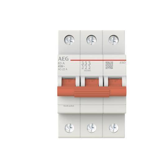 AEG Lasttrennschalter AEG 3P 63A ESD3063 2CDD273188R0063 Install.Baumaterial Zählerschr./Verteilg