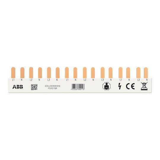 ABB Phasenschiene FlexLine 3P+N PSX3/16N 16Pins 8 TE 10qmm 2CDL230180R1016 Install.Baumaterial