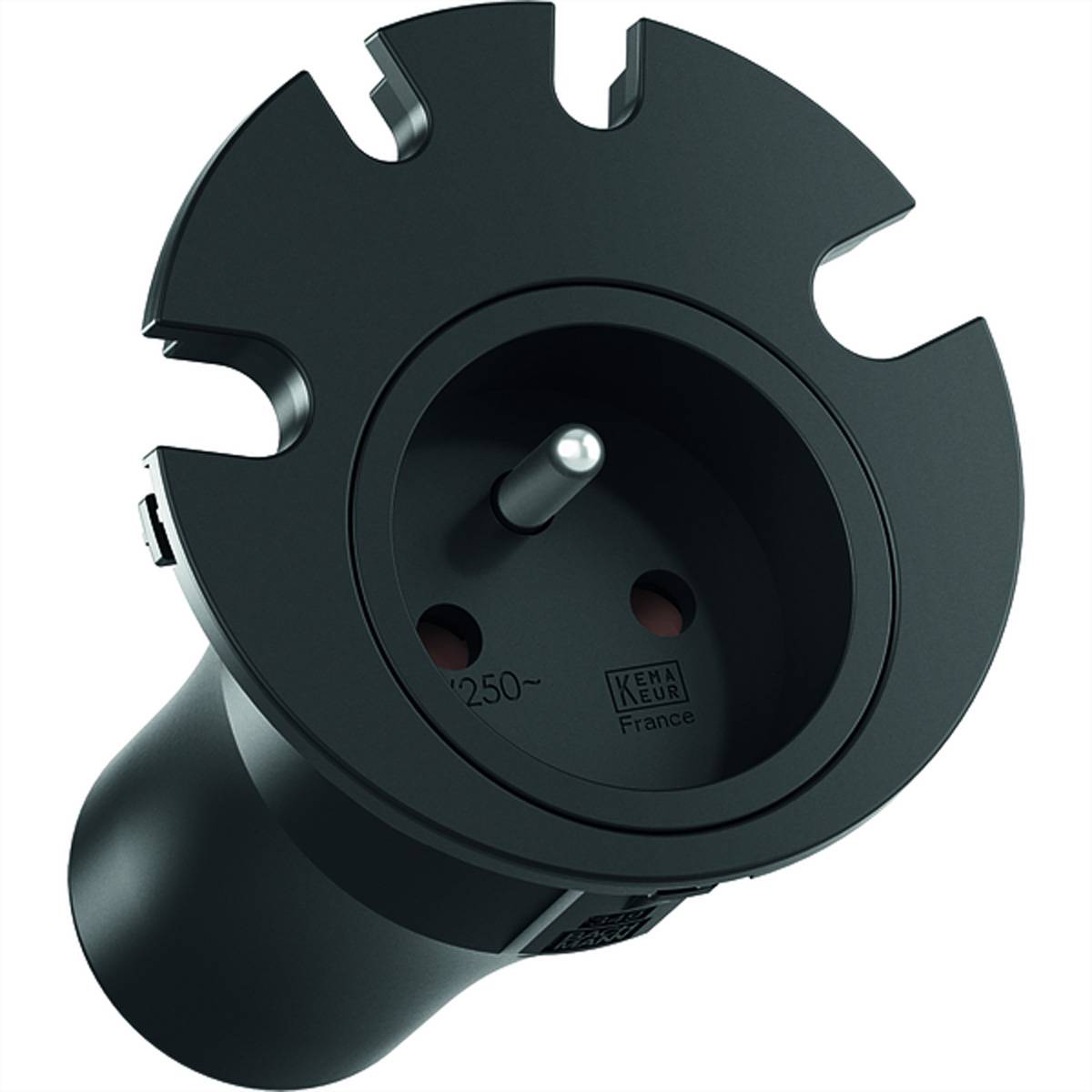 BACHMANN LOOP IN 1xUTE 4xKBD sw 2,0m CEE7/7 Steckdosenleisten Einbau-Anschlussfelder IN