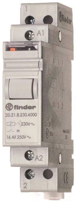 Finder Stromstossschalter 20.21.8.230.4000 1S 16A 230VAC Install.Baumaterial Zählerschr./Verteilg
