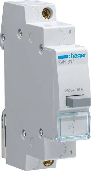Hager Taster 16A 1SchlieÃŸer SVN311 230VAC 1PLE Install.Baumaterial ZÃ¤hlerschr./Verteilg