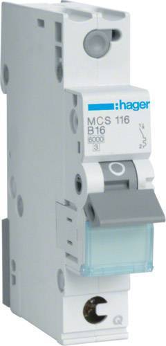 Hager Leitungsschutzschalter MCS116 1polig 6kA C-16A Quick Connect 1M Install.Baumaterial