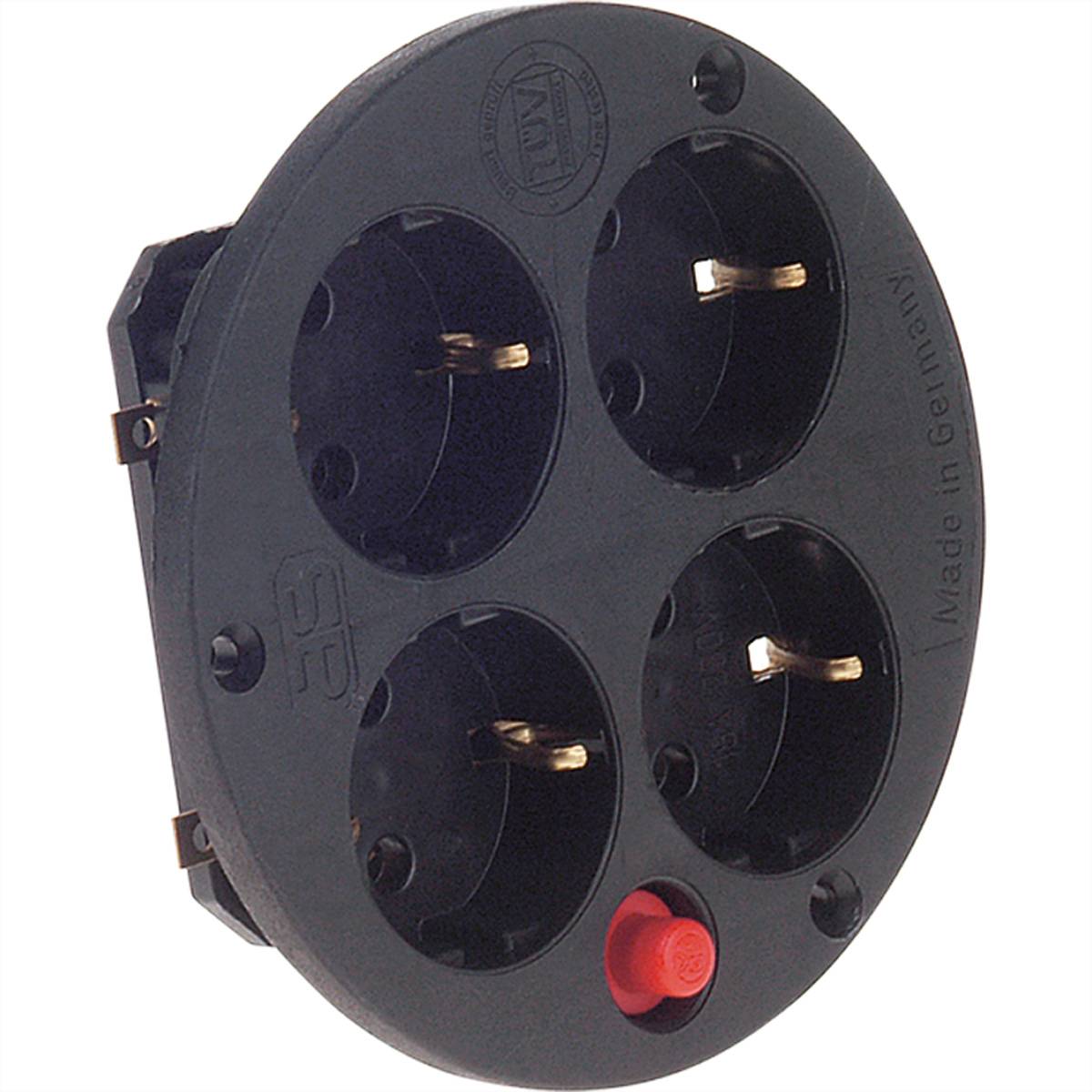 BACHMANN Steckdoseneinsatz 4-fach S, 4f o.Deckel,Thermosch. Steckdosenleisten Facility Systeme