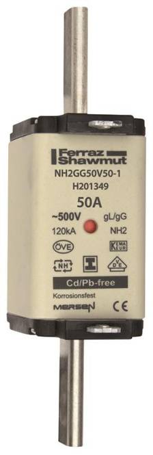 Mersen 1F251.000000 NH2 50A gG 500V NH-Sicherung sgl spannungsfrei Install.Baumaterial
