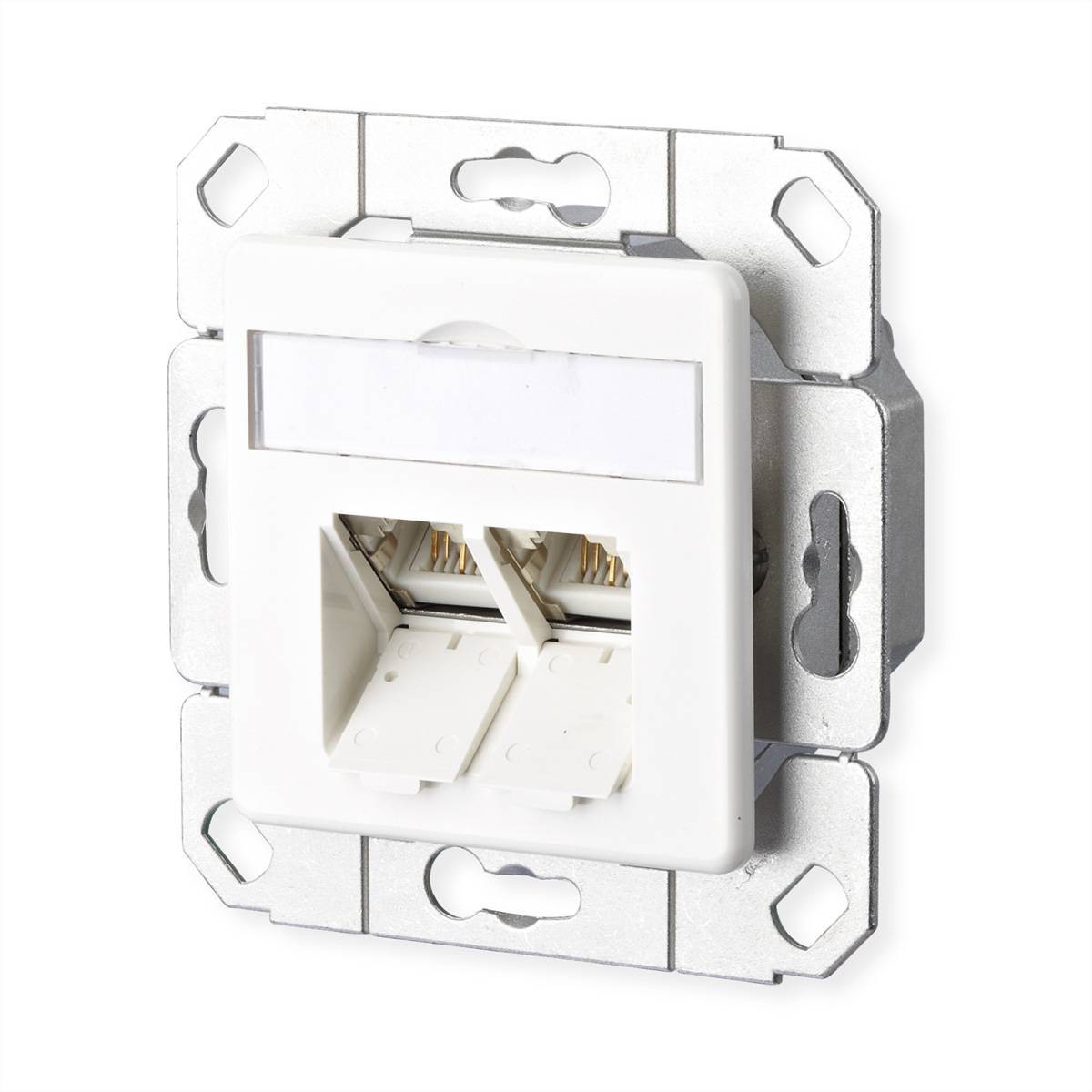 METZ CONNECT E-DAT C6A 2 Port UPk reinweiß Netzwerkkomponenten Anschlussdose Kat.6A