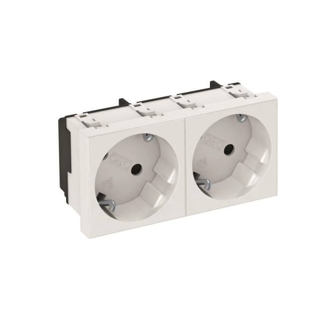 OBO STD-D3S RW2 Steckdose 33° 2-fach Schutzkontakt 6120103 Install.Baumaterial Verlegesys/Verbi.Mat