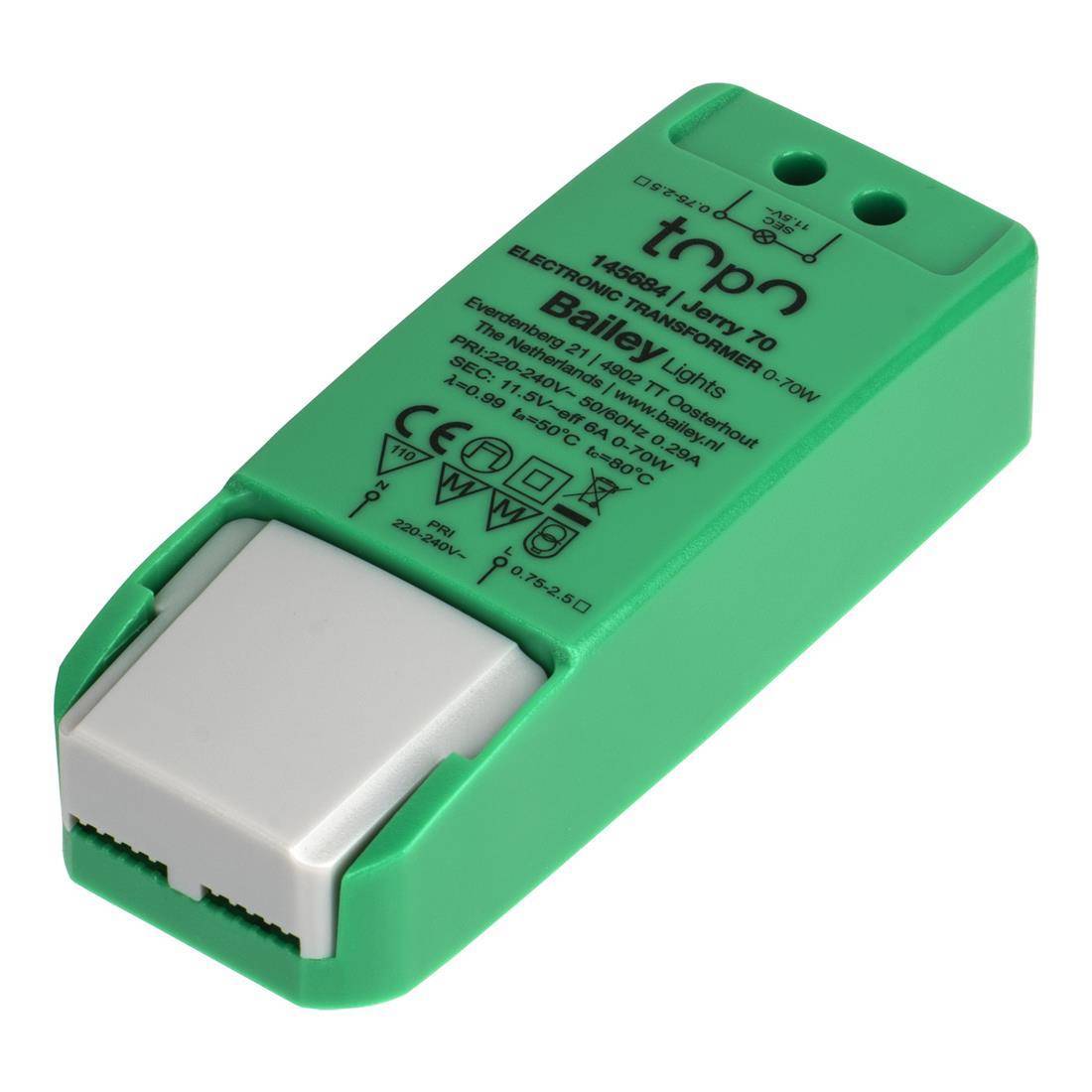 BAIL TOPO Jerry elektr. Trafo 145684 230/12V AC 0-70W/LED 0-45W dimmbar Techn.Licht/Wohnraum
