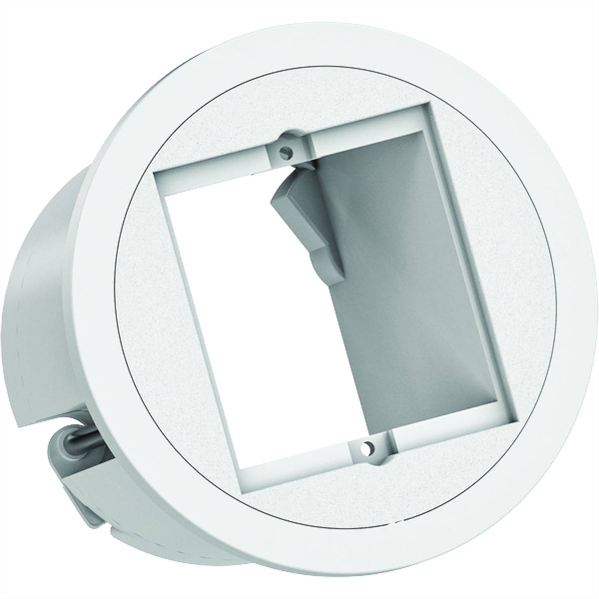 BACHMANN PIX 1xCM RAL9010 Zierring in Edelstahl-Optik Steckdosenleisten Einbau-Anschlussfelder PIX