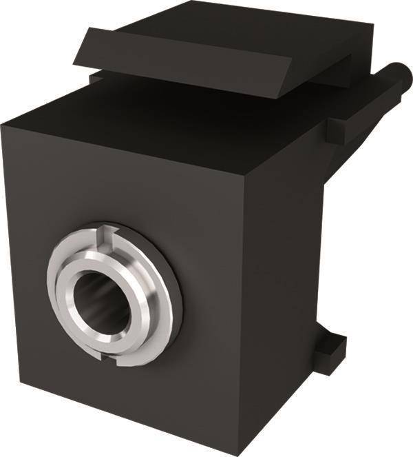 Ein 3D-Rendering einer schwarzen, kastenförmigen Industriekomponente mit einer kreisförmigen metallischen Öffnung vorne, möglicherweise zur mechanischen Verwendung.