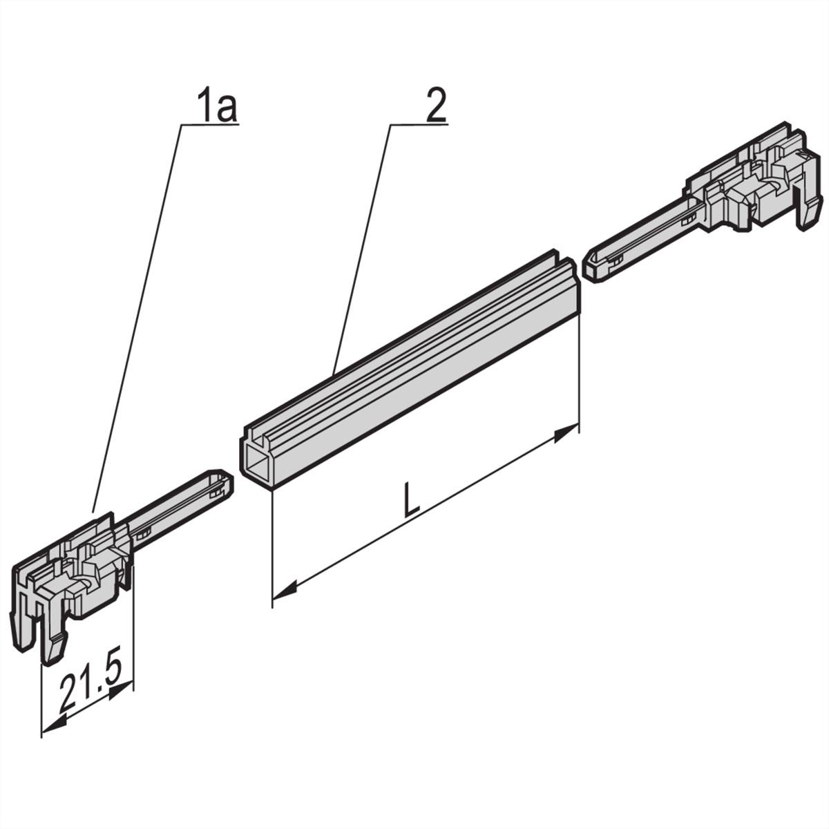 SCHROFF Führungsschiene Typ Zubehör, PC, 280 mm 19 Schränke &amp, Ausbauteile Europac PRO