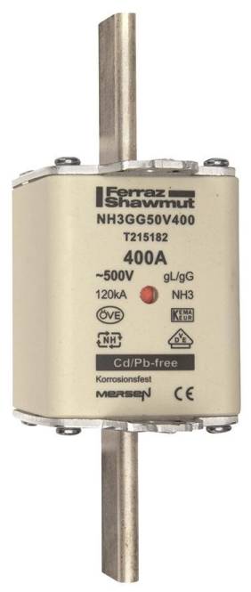 Mersen 1B383.000000 NH3 400A gG 500V NH-Sicherung sfü spannungsführend Install.Baumaterial