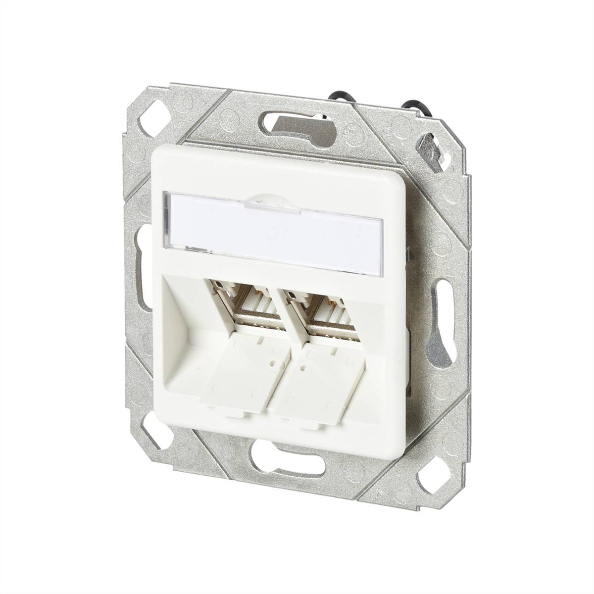 METZ CONNECT C6Amodul 2 Port 180Â°M UPk-Dose, reinweiß RAL9010 Netzwerkkomponenten Anschlussdose