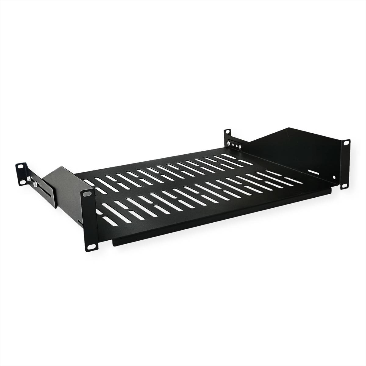 VALUE 19-Zoll-Geräteträger, 485 x 350mm, 2HE, max. 25kg, schwarz Netzwerk-Infrastruktur