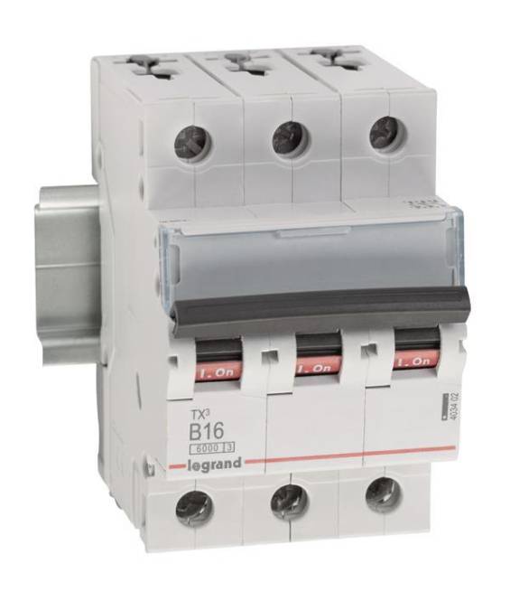 Legrand 403402 TX3 LS-Schalter B 16A 3-polig 6kA 400VAC 3TE Install.Baumaterial Reiheneinb.Inst.-Ger