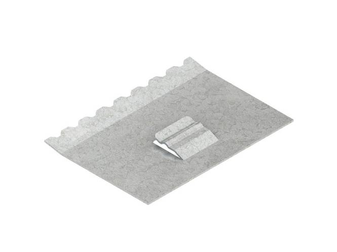 Ein Metallersatzblatt mit gezahntem Rand wird gezeigt, wahrscheinlich für Schabe- oder Schneidaufgaben in verschiedenen Anwendungen verwendet.