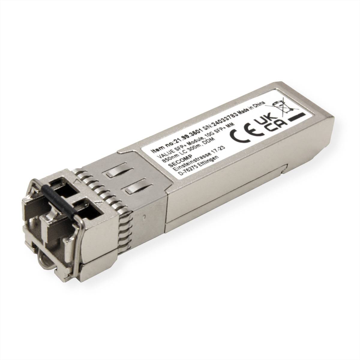 VALUE SFP+ Modul (MiniGBIC) SR/LC, 10GbE, Multimode, 850nm, max. 300m Netzwerk-Switches