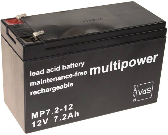 Multipower MBL12/7,2/VDS 4,8MM MP7,2-12 MBL12/7,2Ah/VDS Bleiakku 12V Install.Baumaterial Batt.Akkus