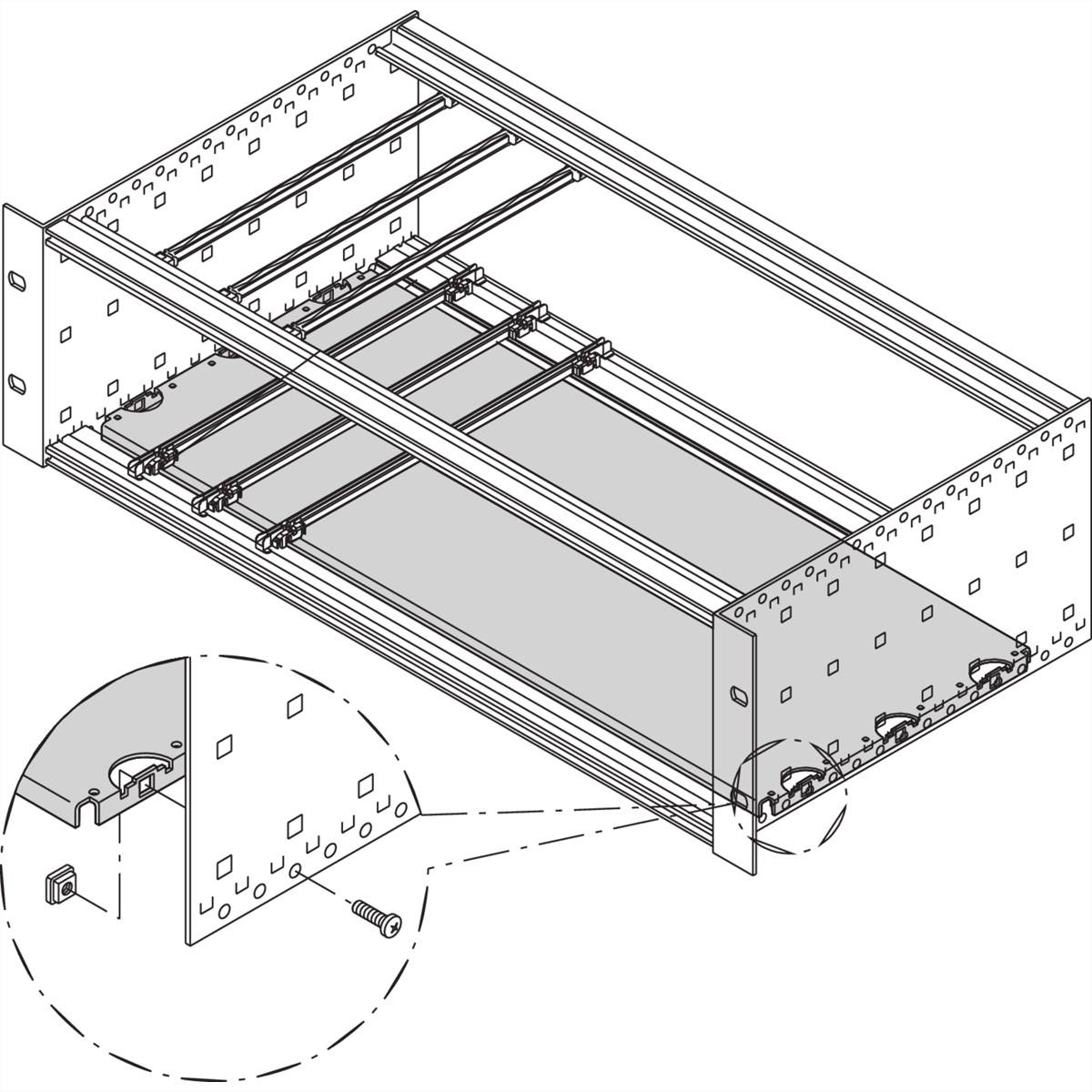 SCHROFF Montageplatte Standard - MONTAGEPLATTE 220T 84TE 19 Schränke &amp, Ausbauteile Europac PRO