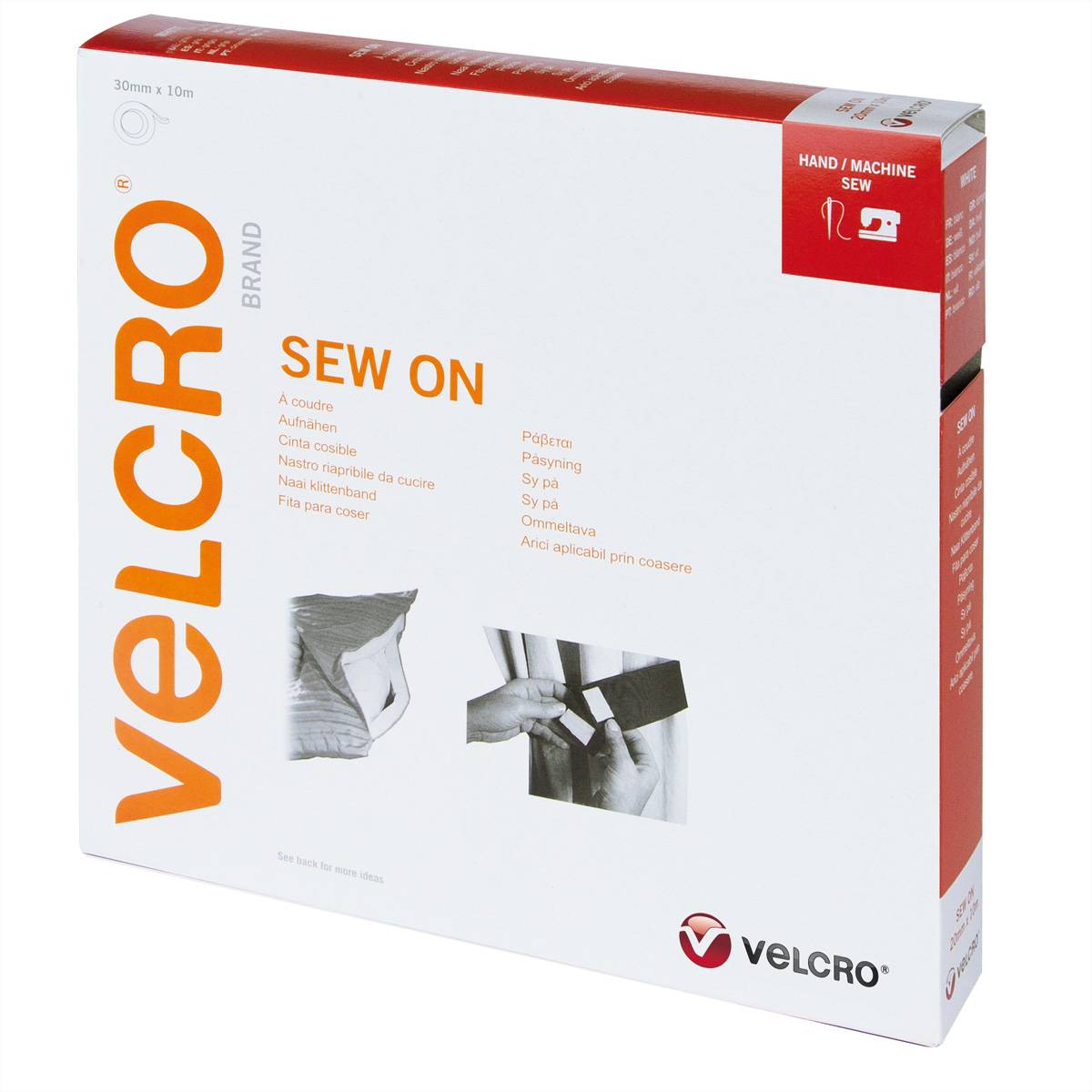 VELCRO® Klettband zum Aufnähen, Haken &amp, Flausch 30mm x 10m Weiß Installation / Reinigung und