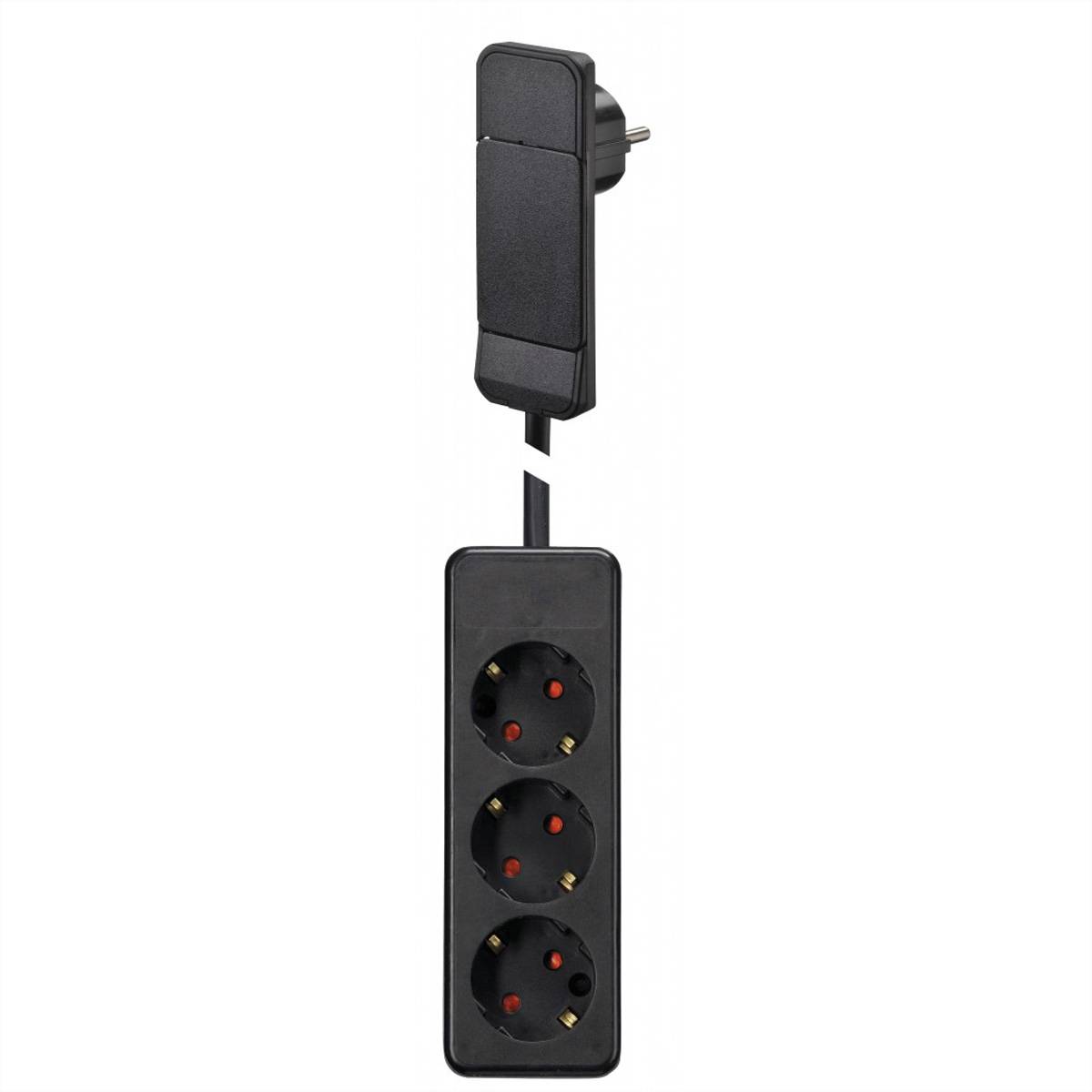 BACHMANN SmartPlug Flachstecker, mit 3x Schutzkontakt Steckdosenleiste, schwarz, 1,6 m