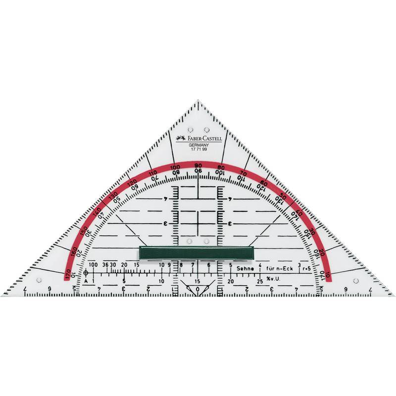 FABER-CASTELL Geometrie-Dreieck klein mit Griff 14cm Multimedia-Technik Zeichnen,Malen,Basteln